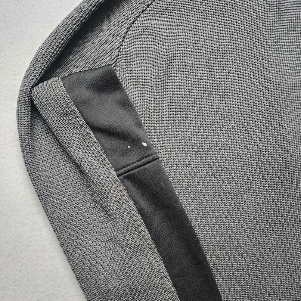 Spyder Quarter Zip Pullover Jacket Gray Black Blue Logo Fleece Lined Men's...